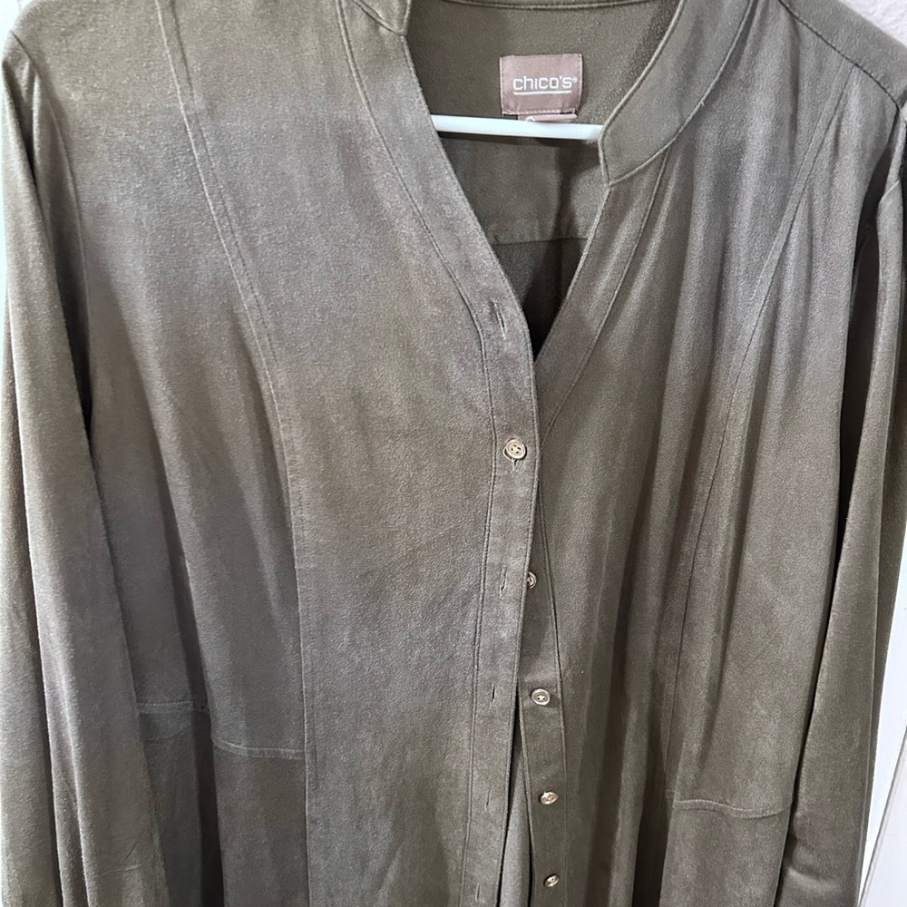 Suede Button Up Top